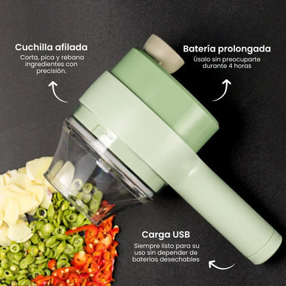 Chopmaster: Cortador de Verduras 4 en 1 Eléctrico